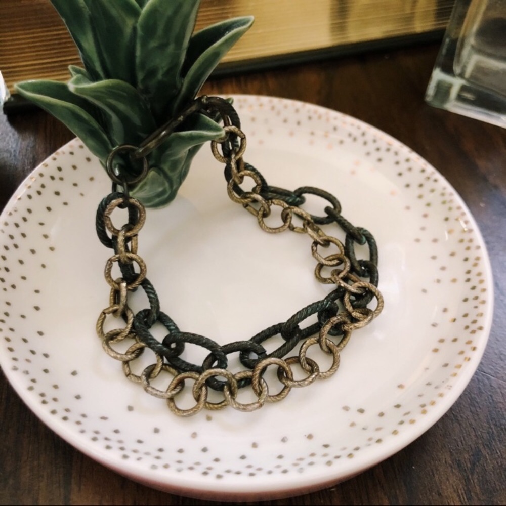 Rustic Chunky Double Chain Bracelet!
